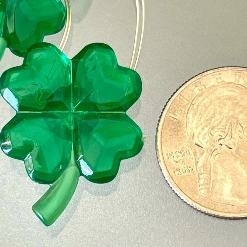 6.5' Green Four Leaf Clover 2 AA Battery LED String Lights Indoor Outdoor New